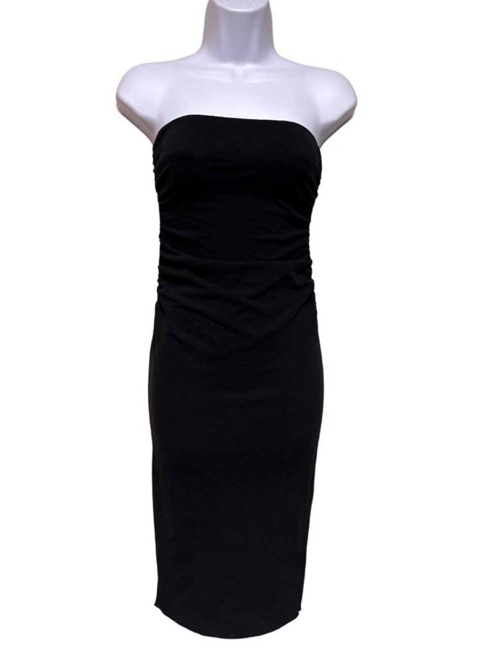 James Perse Los Angeles WRBJ5960 Black Ruched Tube Skirt Dress 00 NWT $135